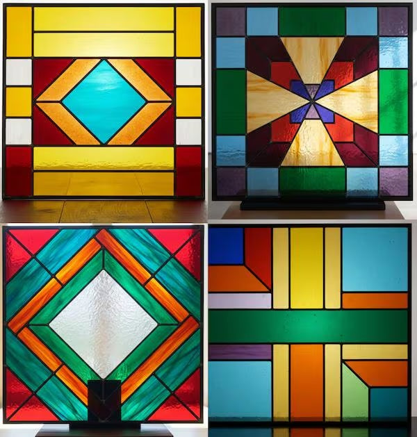 10 Art Deco inspired Stained Glass Patterns, Beginner Friendly (Digital Download)