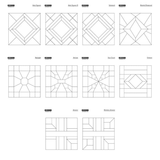 10 Art Deco inspired Stained Glass Patterns, Beginner Friendly (Digital Download)